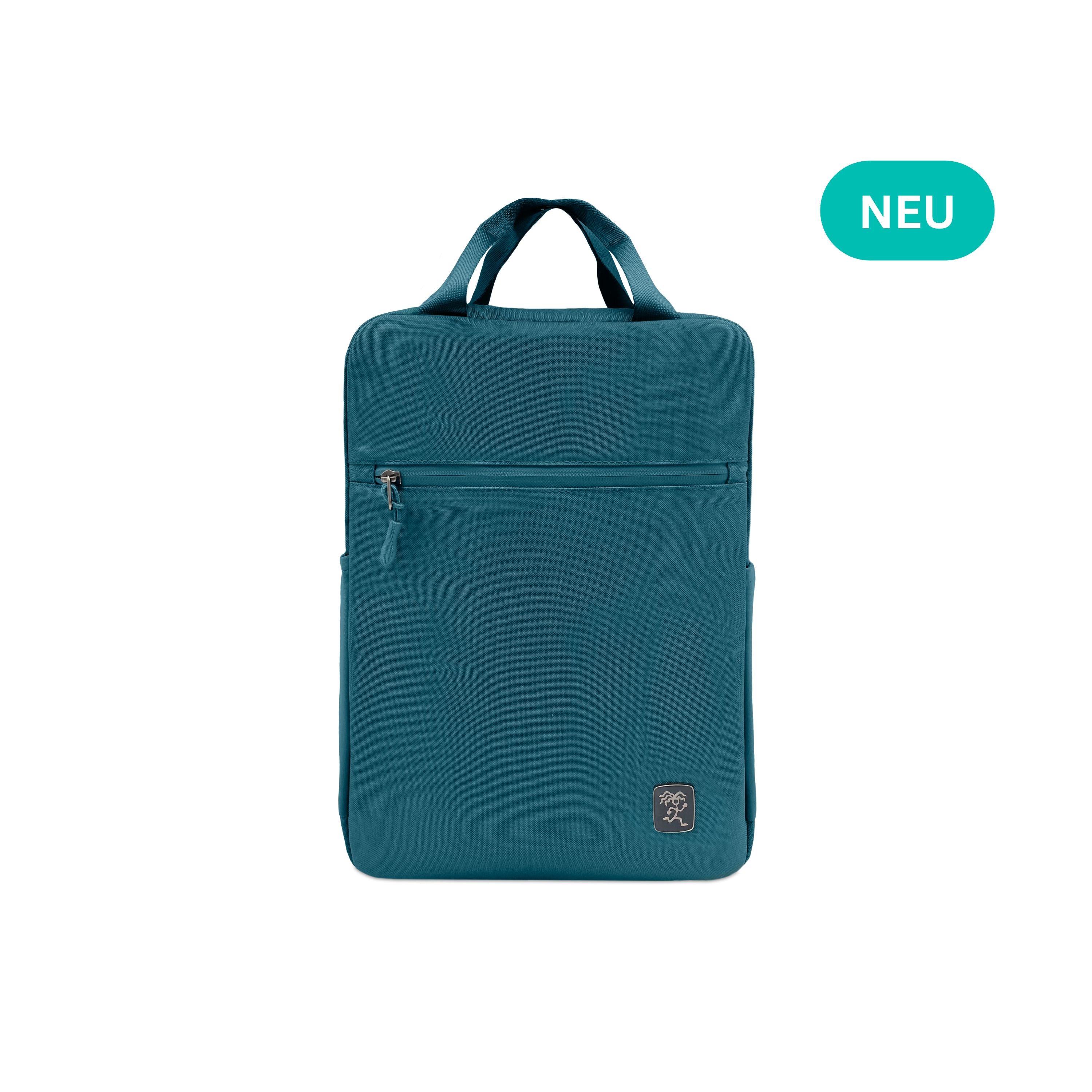 Vorderansicht des FUCHS und REBELL PEPE Daypacks in petrolblau.